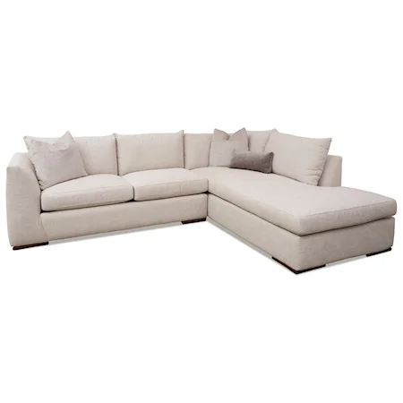Contemporary 2-Piece Chaise Sofa with RAF Sofa Chaise